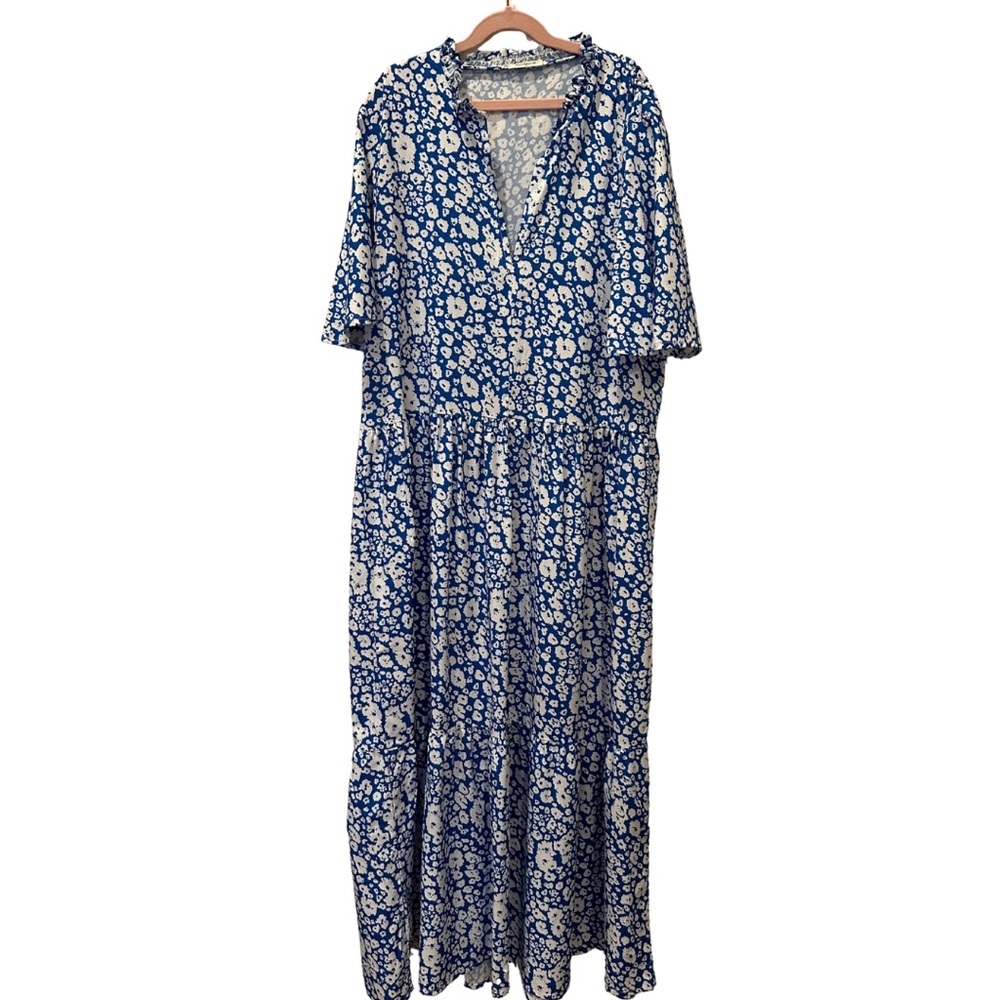 Sunday Navy and White Floral Maxi Dress